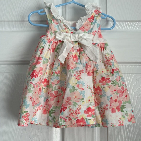 Janie and Jack Floral Dress Tulip pink Size: 6-12 Months - Picture 4 of 9